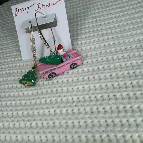 Betsy Johnson Jingle Bell Bling Santa Clause & Christmas Tree Mismatched . - Picture 3 of 10